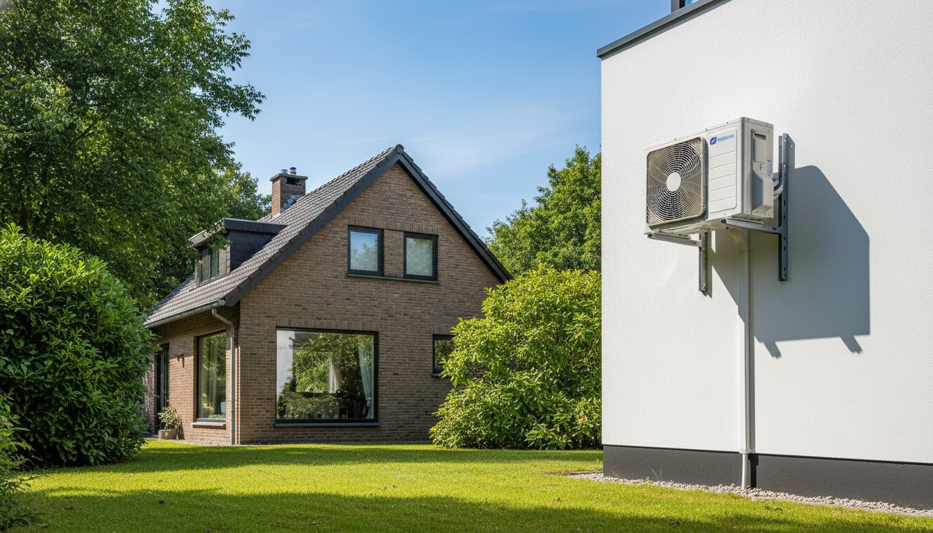 Airconditioning installatie bij moderne woning in Vlaanderen