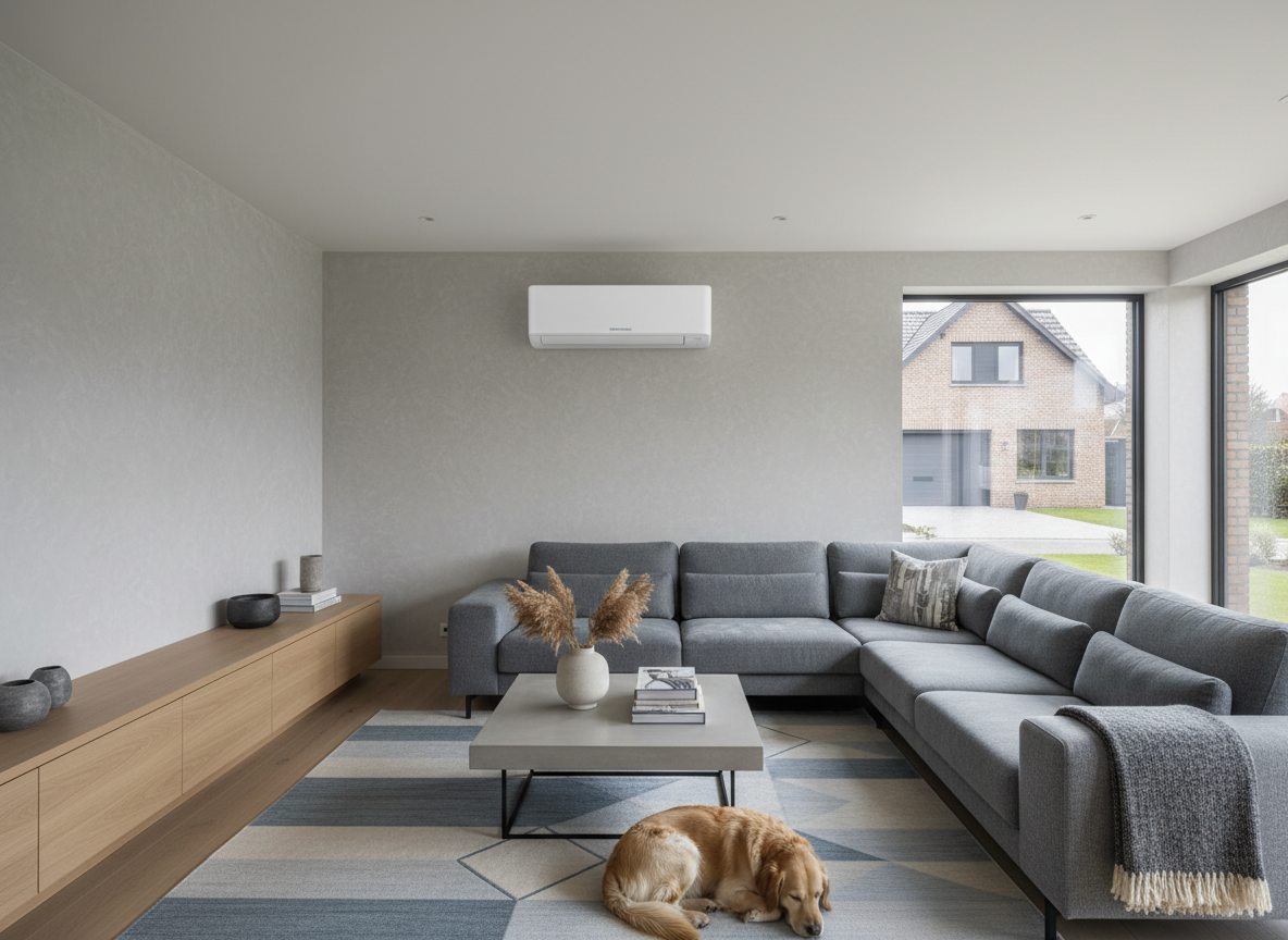 Airconditioning installatie bij moderne woning in Vlaanderen